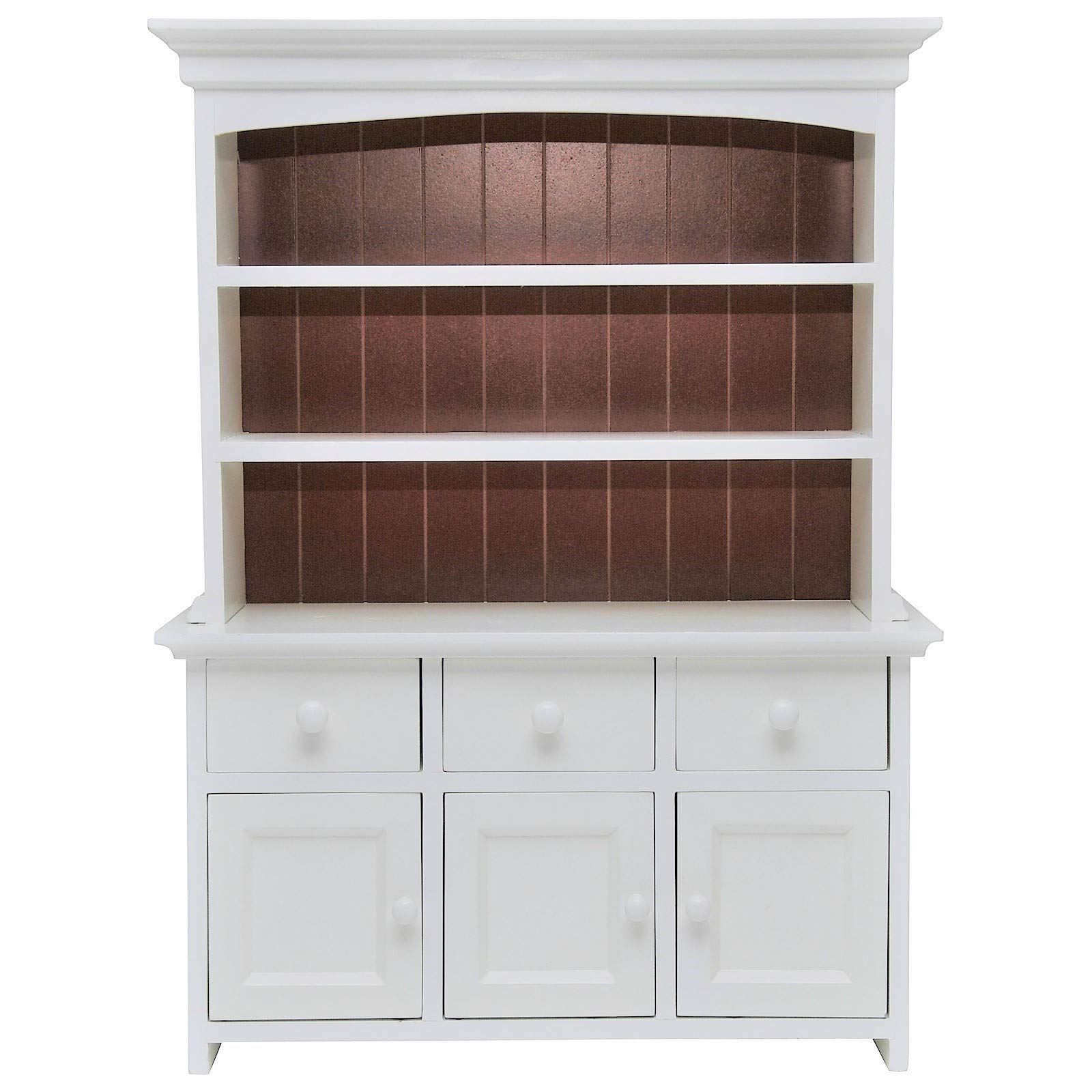 18 Inch Doll Wooden Kitchen Cupboard Hutch - Farmhouse Style Fully Assembled Furniture for American Girl & 18