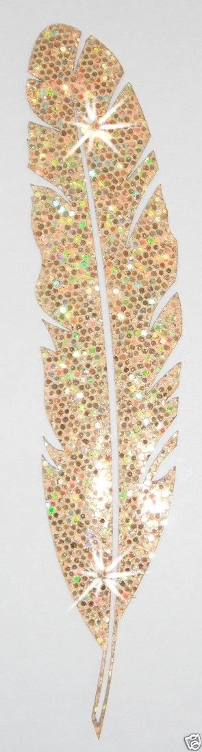 Sparkly Sequin Glitter Feather Iron-On Fabric Patches for DIY Clothing, Costumes & Accessories - Perfect for Halloween, Cosplay, and Craft Projects