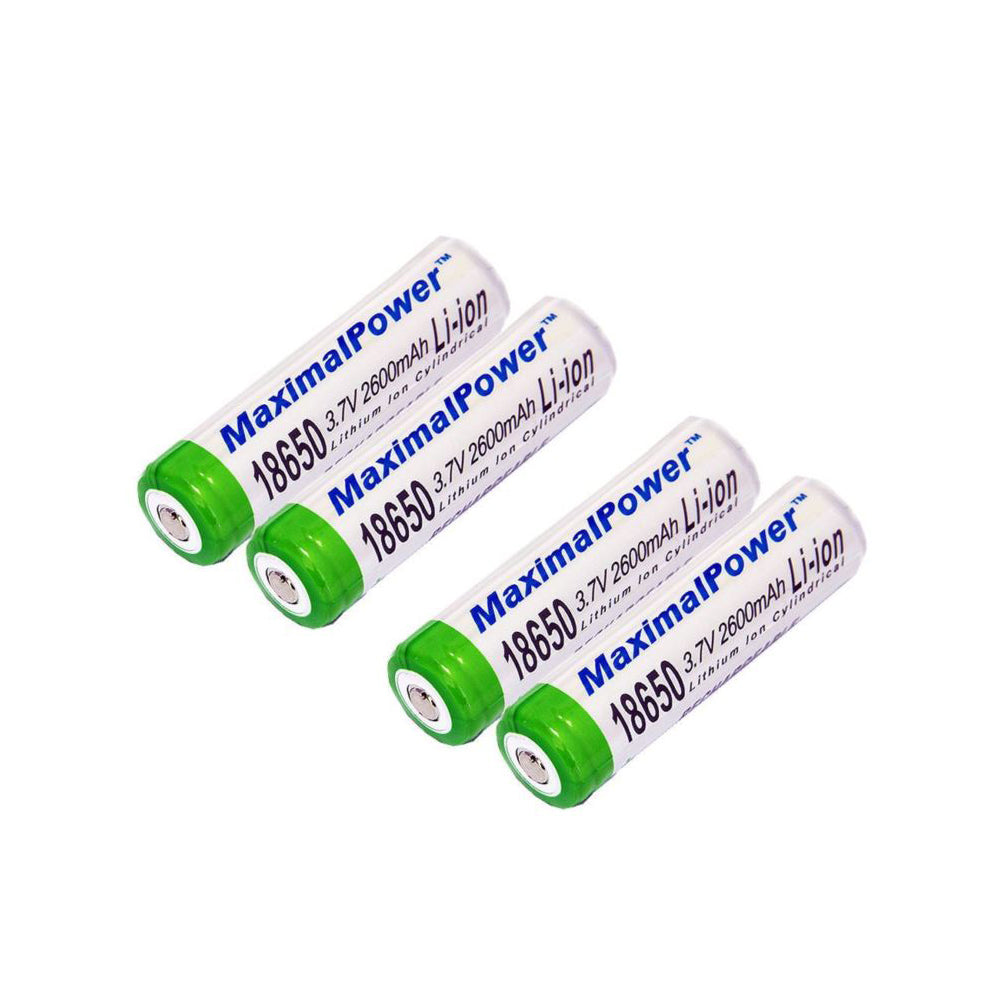 MaximalPower 2-Pack Rechargeable 18650 & 168A Lithium-ion Batteries - 3.7V 2600mAh Button Top for Flashlights, Vapes & Electronics | Long-Lasting Power Solution