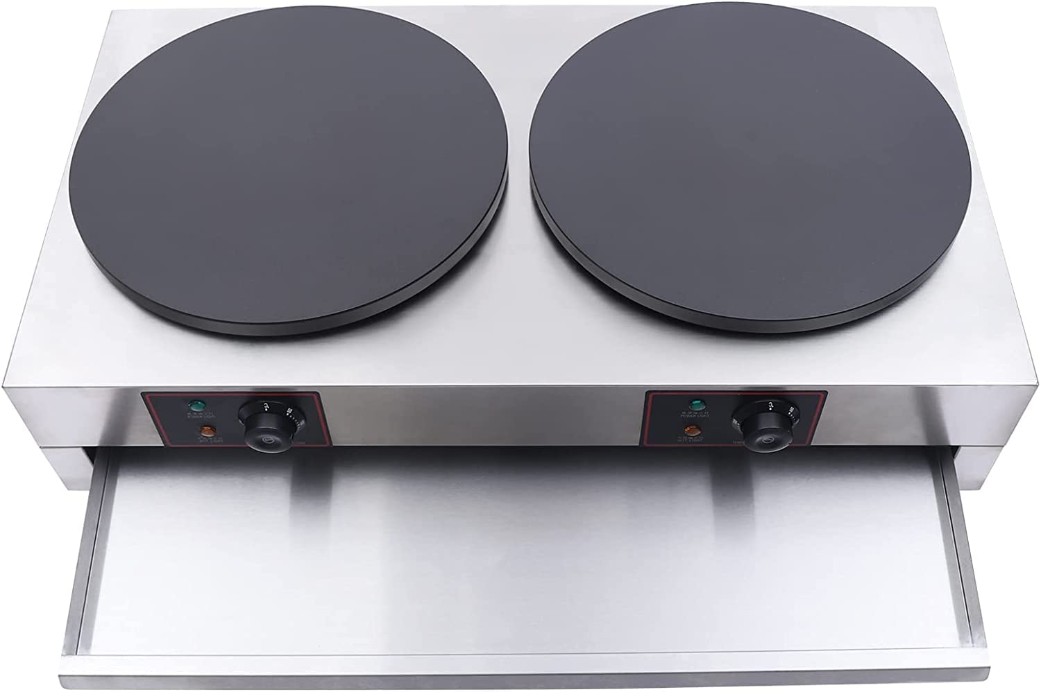 33'' Commercial Electric 3400W Crepe Maker Machine - Adjustable Temperature Stainless Steel Pancake Maker with Non-Stick Surface - Perfect for Home Bakeries, Restaurants & Breakfast Cafes - Ideal for Making Crepes, Pancakes & Flatbreads on Countertop Griddle