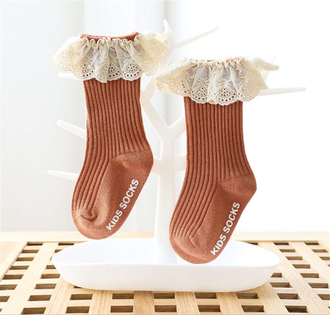 Cute Ruffle Lace High Knee Knitted Socks for Baby Girls - Newborn Toddler Infant Long Stockings - Warm Winter Fall Knee-High Socks for Kids - Perfect for Holidays, Photoshoots & Everyday Outfits