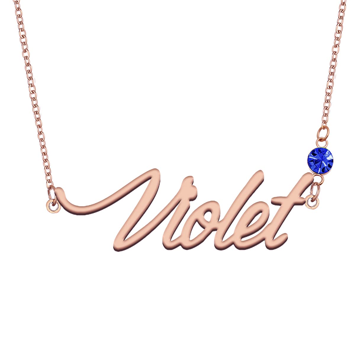 Personalized Birthstone Name Necklace in Rose Gold - Custom Engraved Jewelry Gift for Mom, Wife, Daughter | Perfect for Mother's Day, Birthday, Anniversary & Special Occasions