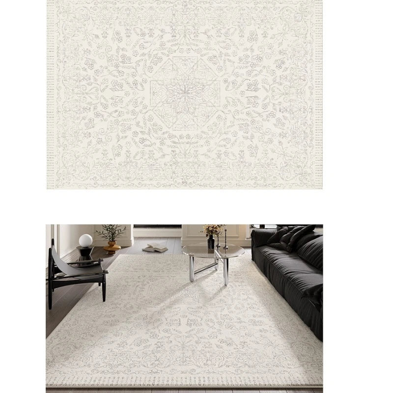 Adley Persian Faux Wool Waterproof Area Rug - Non-Slip Soft Living Room Rug for Bedroom, Dining Room, and Home Decor