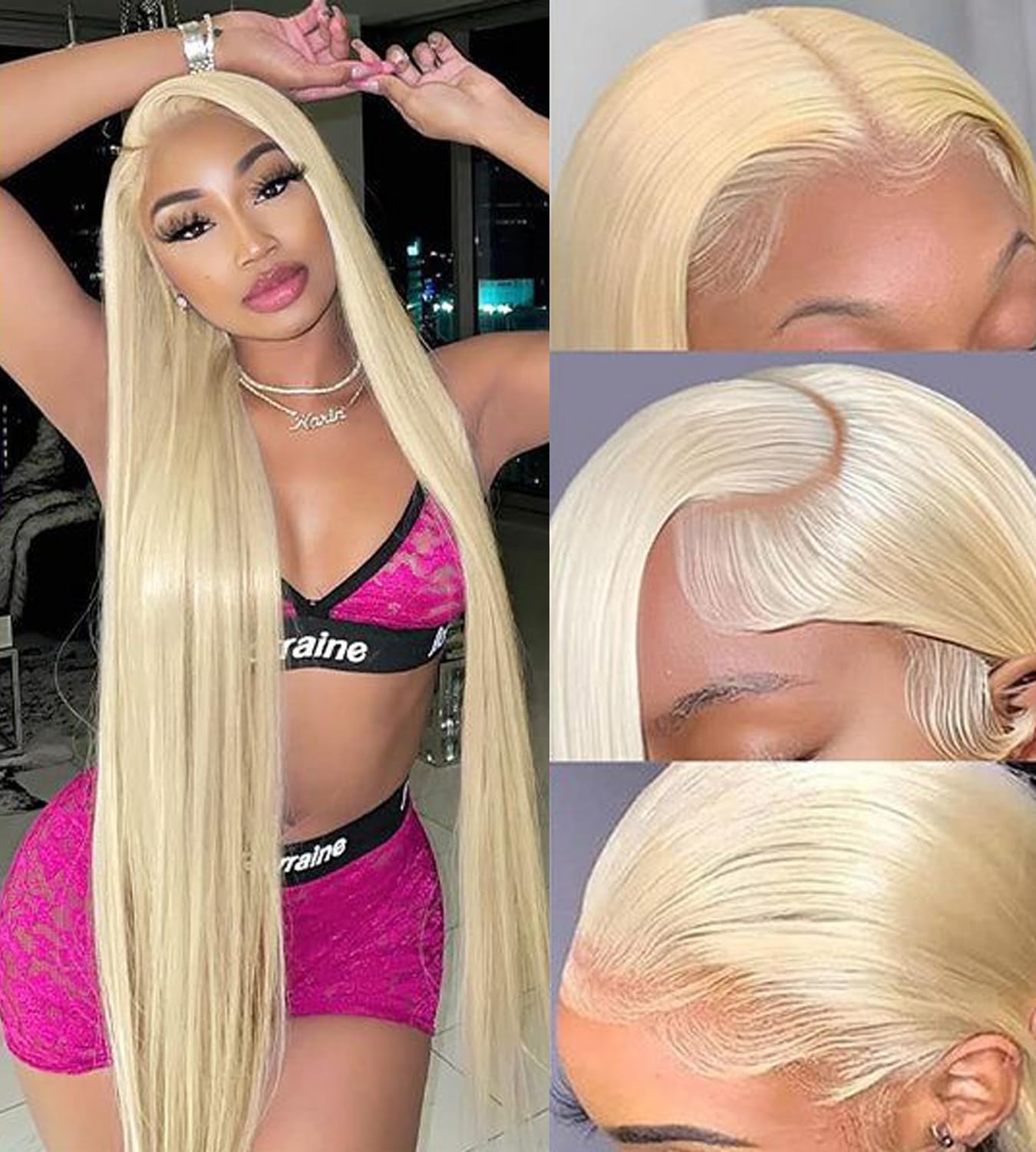 28 Inch 613 Blonde Lace Front Wig - 180% Density Human Hair with 13x4 HD Transparent Lace, Pre-Plucked Baby Hair & Glueless Design for Natural Look | Perfect for Cosplay, Daily Wear, and Special Occasions