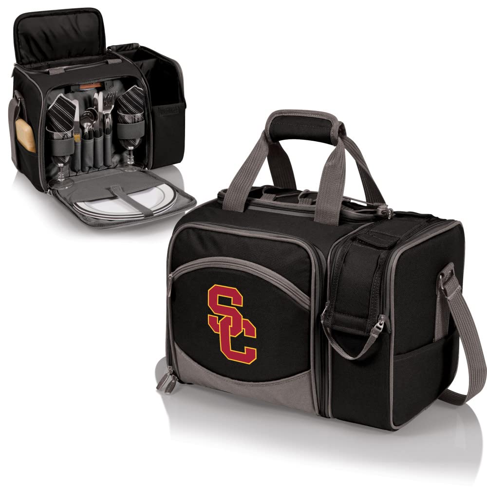 Picnic TIME NCAA Malibu Insulated Cooler Tote with Picnic Set - Portable Picnic Basket for Outdoor Gatherings, Beach Days & Tailgating Parties