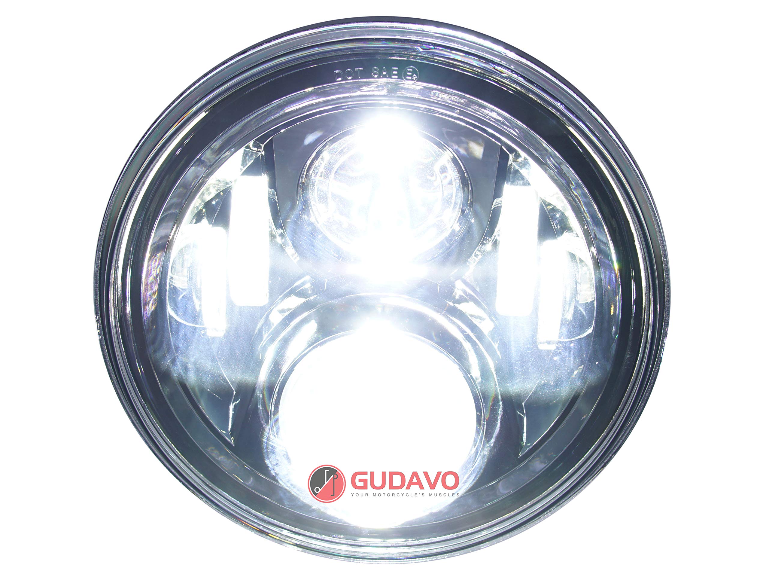 7 Inch Super Bright LED Headlight with Anti-Scratch Lens - Osram Headlamp Compatible for Harley Davidson, Jeep Wrangler JK LJ CJ - Perfect for Night Off-Roading & Urban Commuting