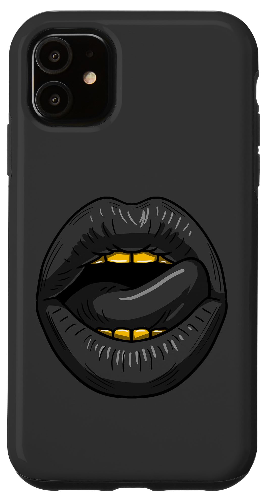 iPhone 11 Case - Golden Teeth & Black Lips Design - BLM Black Pride Afro Gift - Protective Phone Cover for iPhone 11 - Perfect for African American Pride, Cultural Events & Everyday Use