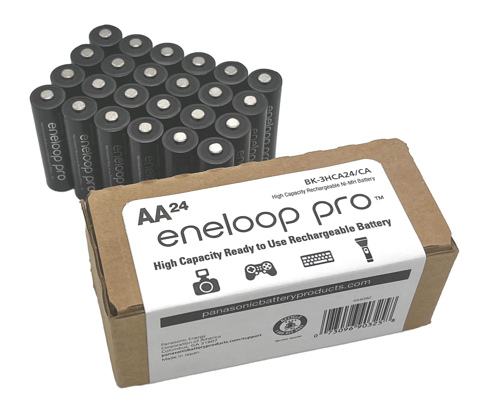 Panasonic Eneloop Pro AA High-Capacity Ni-MH Rechargeable Batteries (24-Pack) - Pre-Charged for Digital Cameras, Flashlights & Electronics