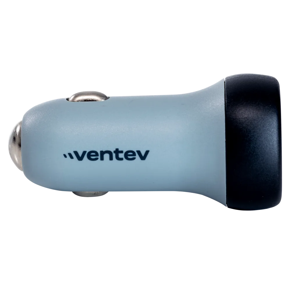 Ventev 30W USB C Car Charger - Fast Charging, Dark Gray - Perfect for Road Trips & Commuting