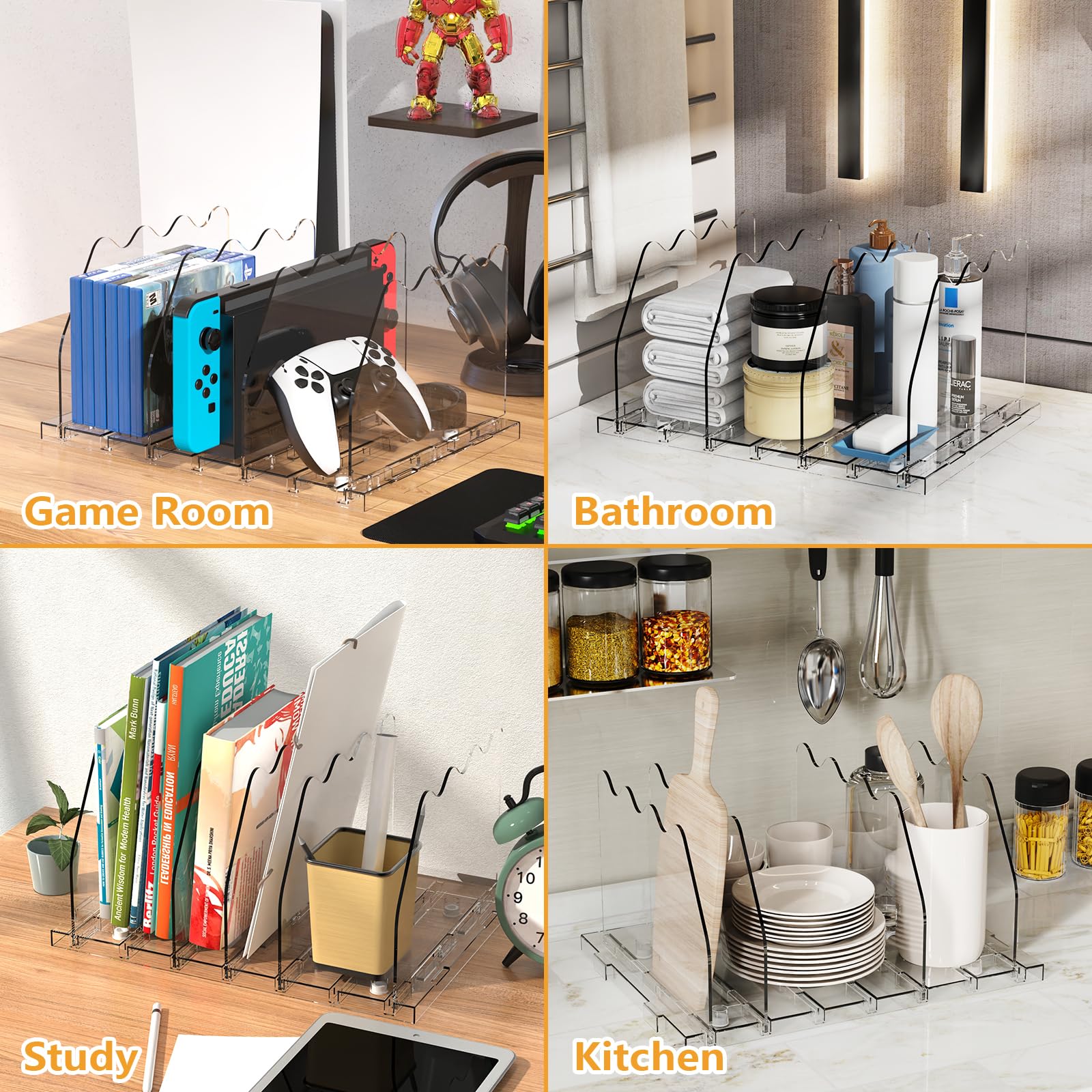 Ronlap Clear Purse Storage Organizer for Closet - 2 Pack Handbag Dividers & Shelf Organizers | Perfect for Closet Organization, Handbag Display & Space Saving Storage