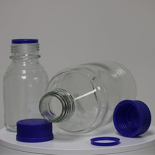 Premium 250ml VVS Borosilicate Glass Reagent Bottle with Leak-Proof Blue Screw Cap - Lab-Grade Chemical Storage Solution for Laboratories, Kitchen Use & Professional Applications | Ideal for Chemical Experiments, Liquid Storage & Scientific Research
