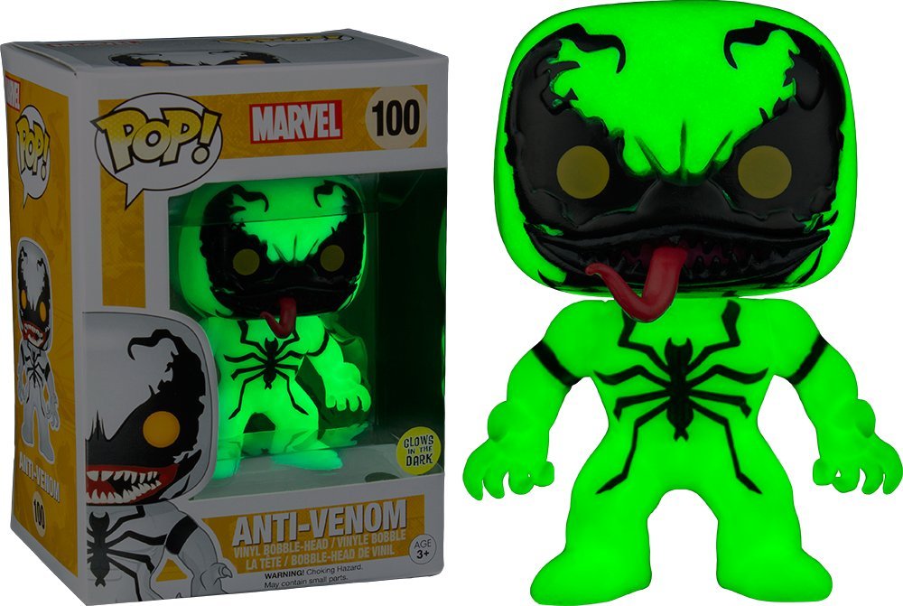 Funko POP! Marvel Anti-Venom Glow in The Dark Exclusive Vinyl Figure #100 (GITD) - Collectible Superhero Toy for Marvel Fans & Home Decor