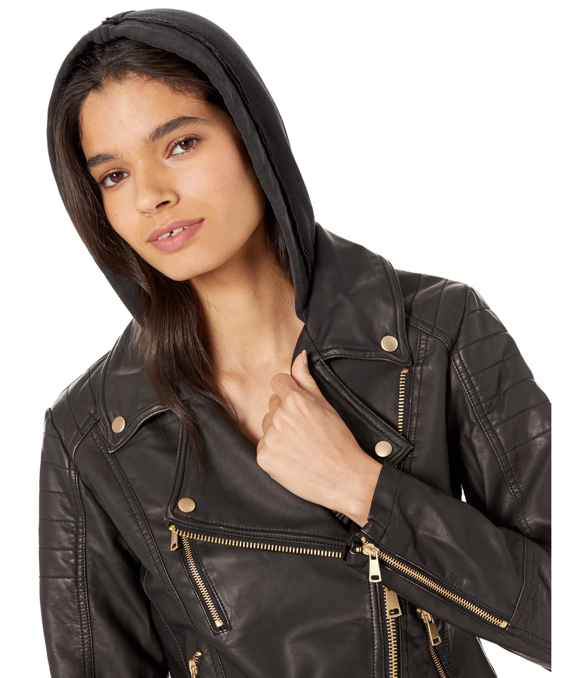Free People Harriett Faux Leather Jacket - Black XS (Women's 0-2) | Vegan Leather Moto Style for Casual Outfits & Night Out