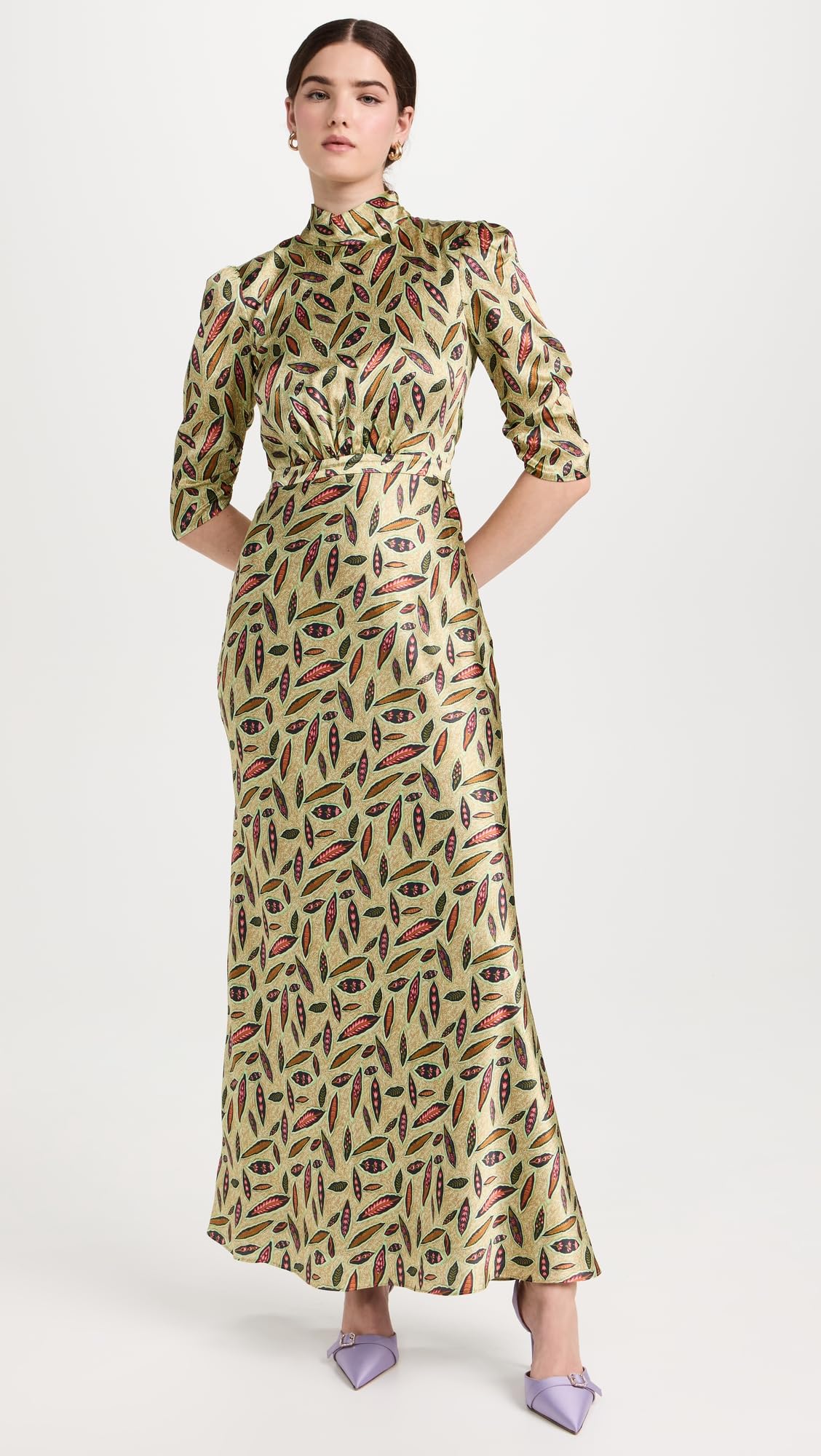SALONI Women's Adele Dress - Elegant Floral Print Midi Dress for Women | Perfect for Weddings, Parties & Special Occasions