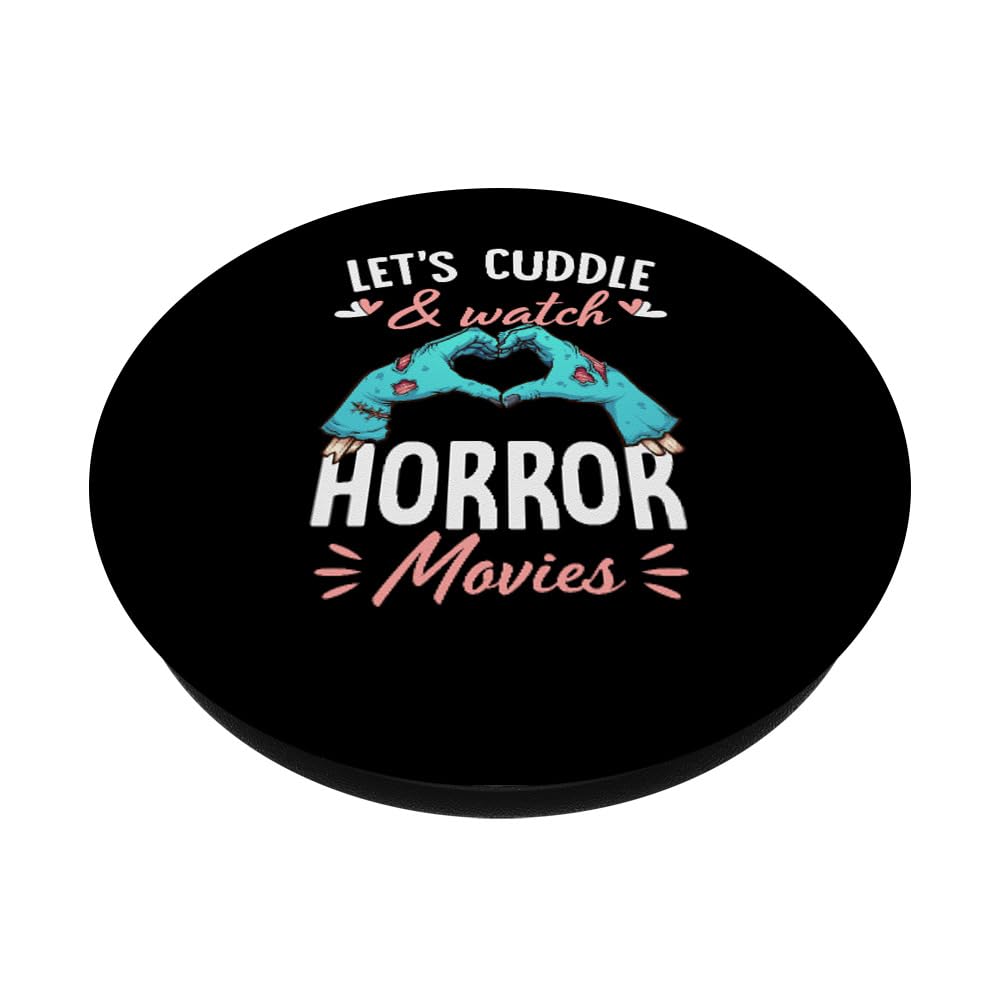 Romantic Horror Movie PopSockets Standard PopGrip - Perfect for Couples Cuddling & Watching Scary Movies Together