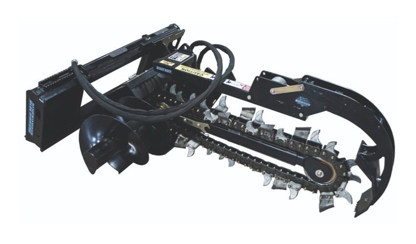 Blue Diamond® Skid Steer Trencher Attachment - Heavy Duty Excavator Digging Tool for Construction & Landscaping | Perfect for Trenching, Utility Installation & Farm Work