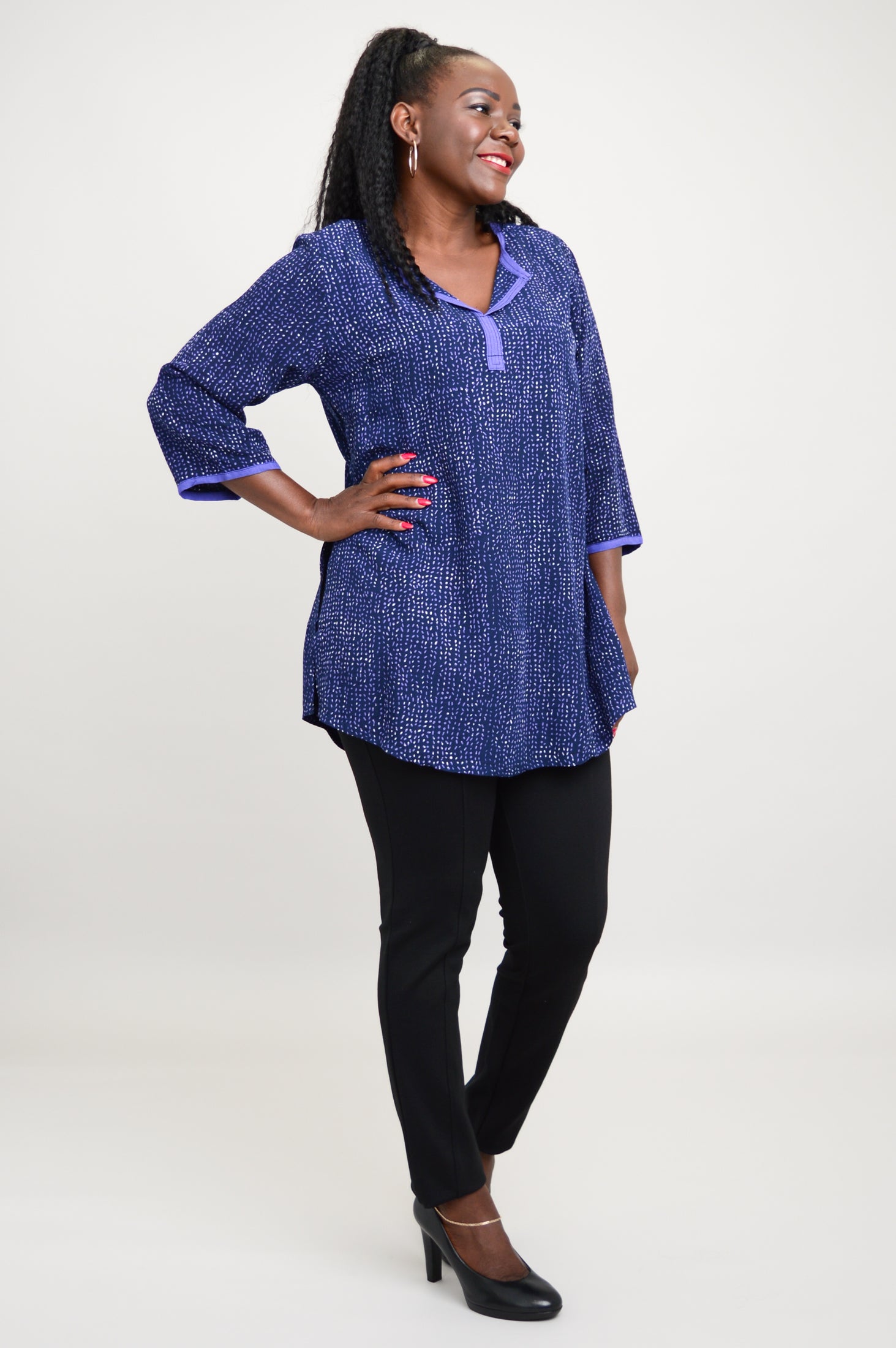 Stylish Kary Top in Akimi Purple - Trendy Women's Fashion Blouse for Casual Wear, Office & Date Nights