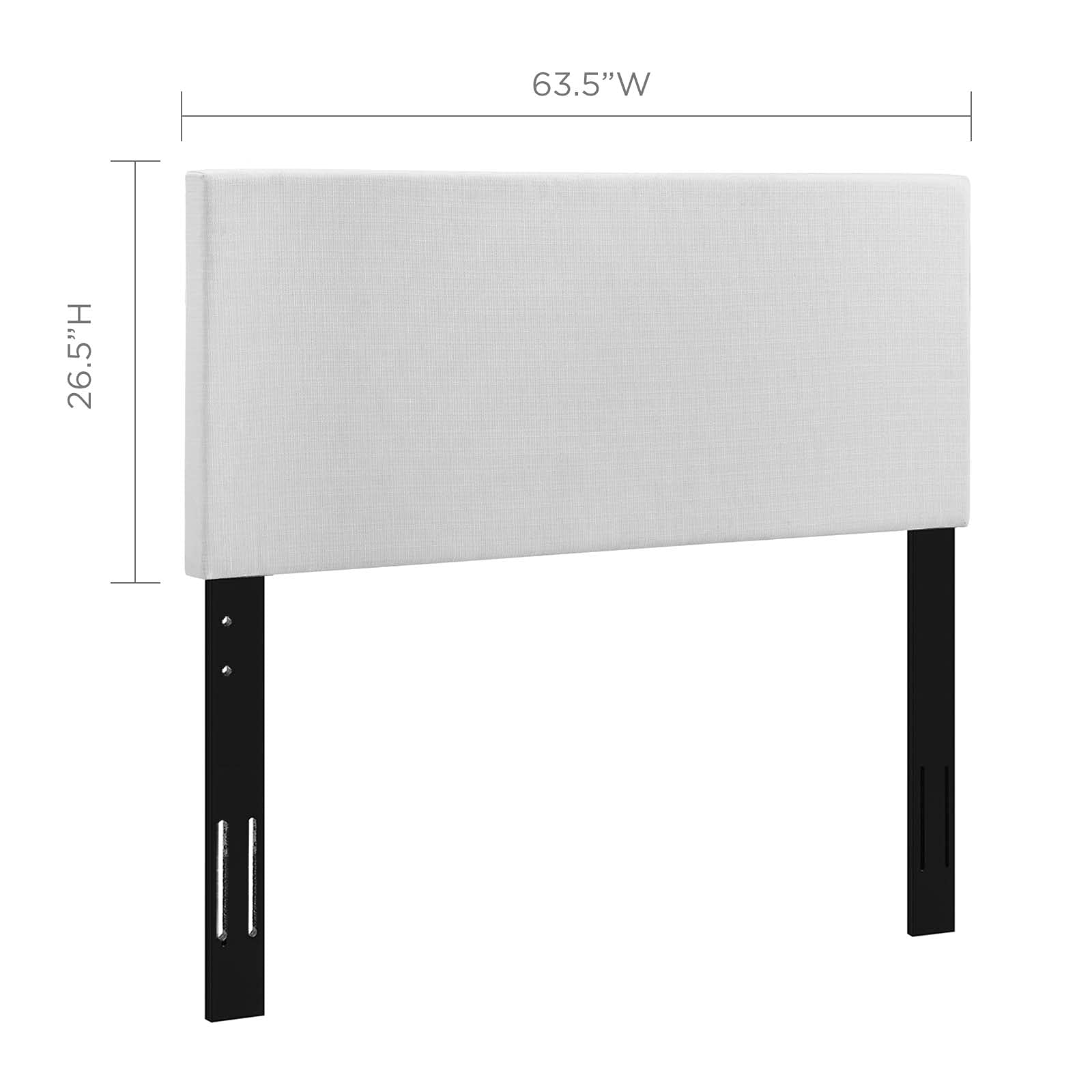 Modway Taylor Full/Queen Upholstered Linen Fabric Headboard in White - Elegant Bedroom Decor for Modern Homes & Guest Rooms