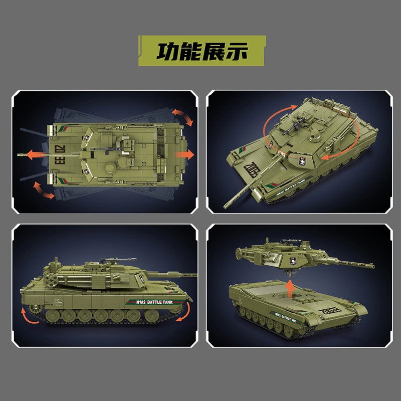 Mouldking 20033 MIA2 Main Battle Tank Building Kit - 1168pcs Electric Model Set for Military Enthusiasts & Collectors | Perfect for Display, Gifts & STEM Learning