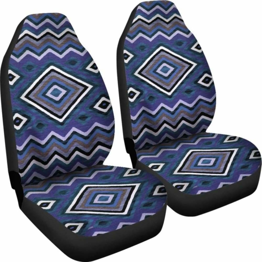 Premium Blue Aztec Print Car Seat Covers - Universal Fit for Cars, Trucks & SUVs - Durable & Stylish Interior Upgrade for Road Trips & Daily Commutes