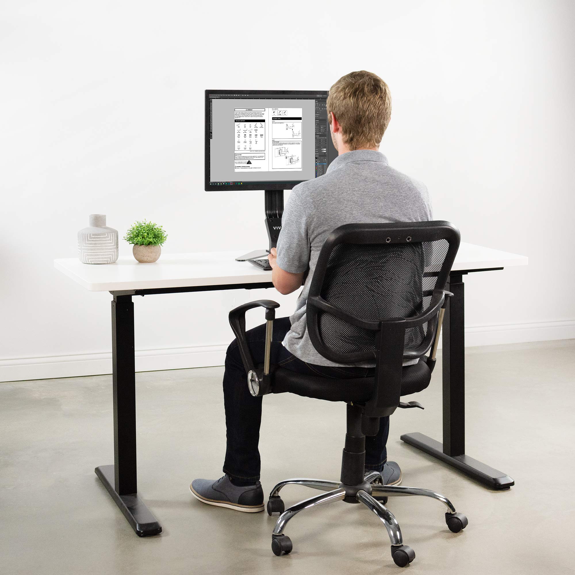 60 x 24 Inch White Universal Table Top - Solid One-Piece Desk Surface for Adjustable Sit to Stand Home & Office Desk Frames | Perfect for Workspaces, Gaming Setups & Study Areas (DESK-TOP60W)