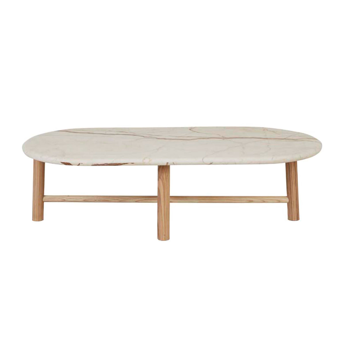 Artie Oval Marble Coffee Table - Modern Living Room Centerpiece with Sturdy Metal Legs, Perfect for Small Spaces & Home Decor