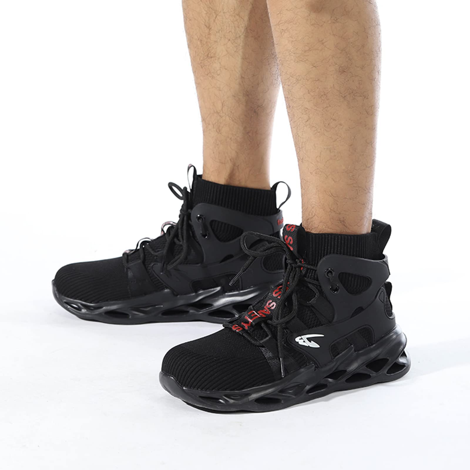 **Steel Toe Work Boots for Men & Women - Breathable Safety Shoes for Construction, Hiking & Industrial Use - Lace-Up Ankle Boots for Heavy Duty & Outdoor Activities**
