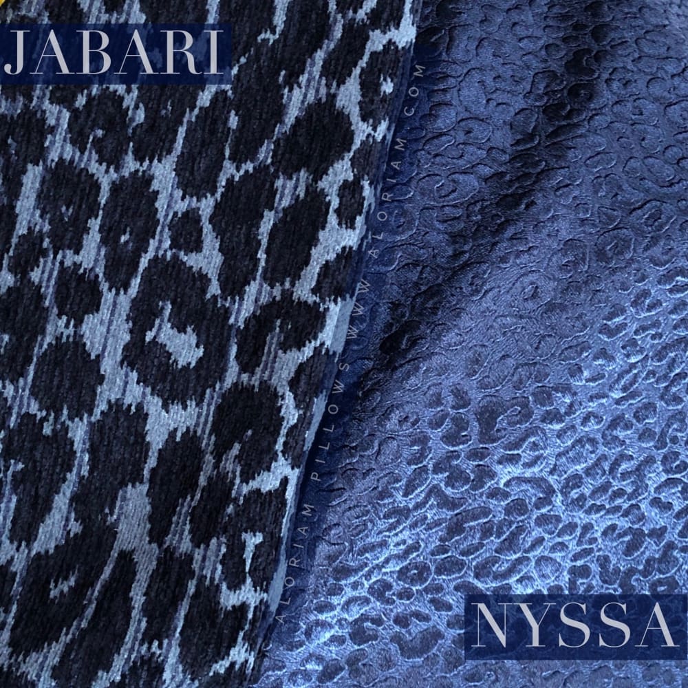 Jabari Blue Tonal Leopard Print Chenille Pillow Cover - Soft Decorative Throw Pillow Case for Sofa, Bed & Home Decor