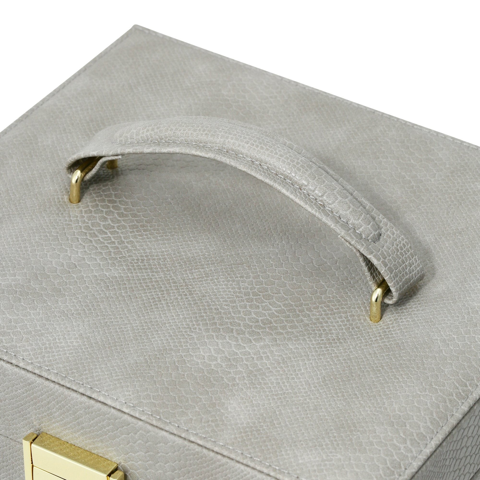 Flavia Cosmetic Organizer Box - Gray Makeup Storage Case for Vanity, Travel & Bathroom Organization