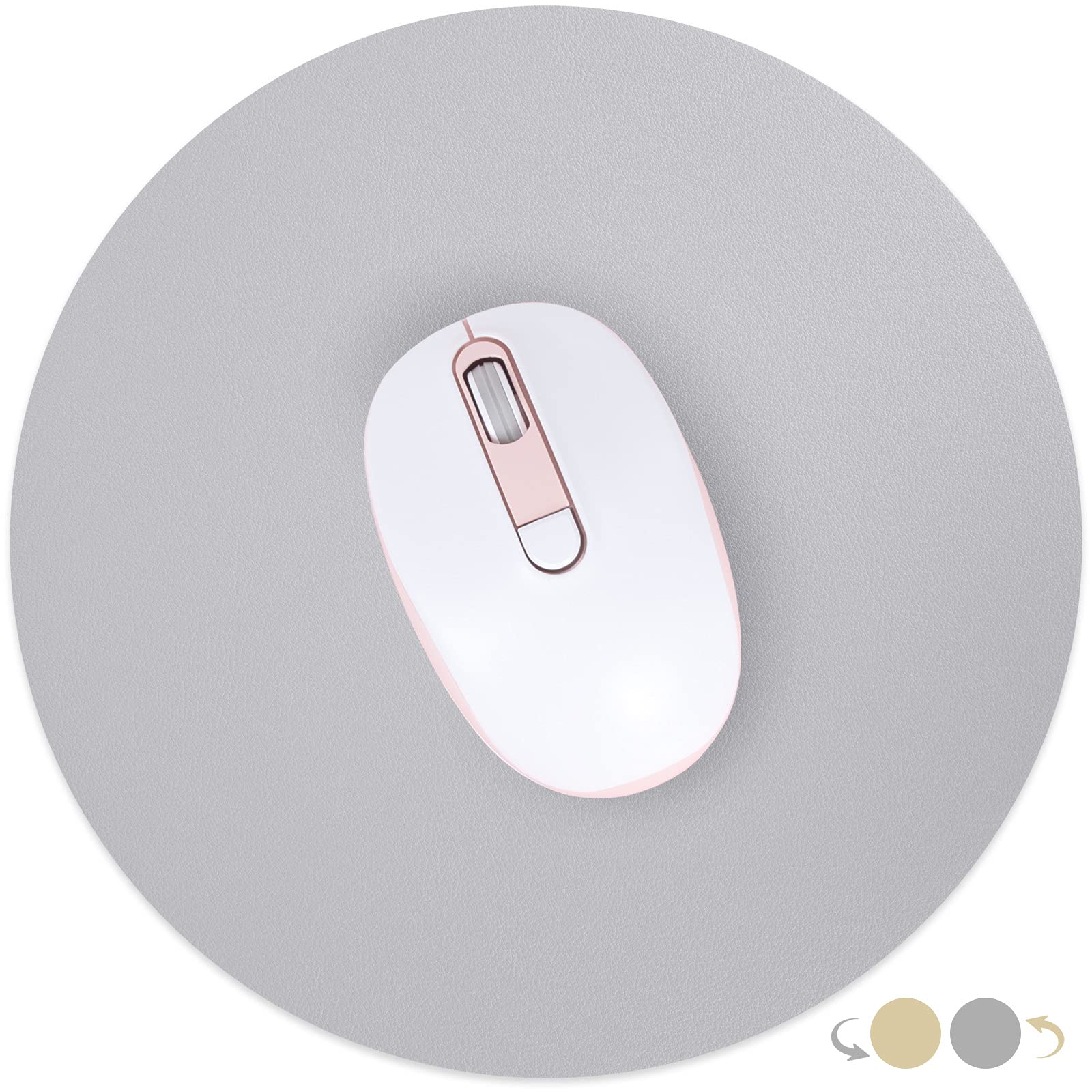 Premium Double-Sided PU Leather Mouse Pad - 8.7