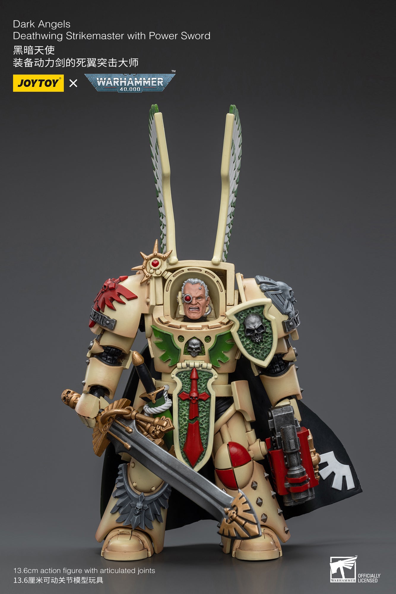 JOYTOY 1/18 Scale Warhammer 40K Dark Angels Deathwing Action Figure - Collectible Miniature for Tabletop Gaming & Display