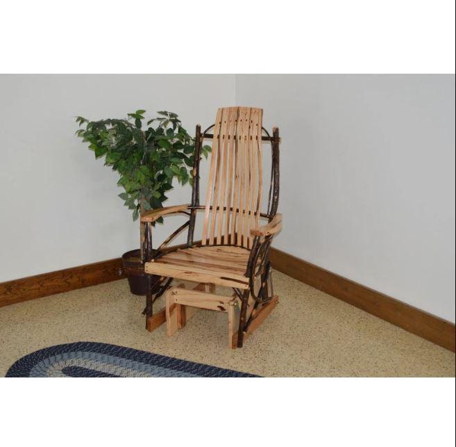 A & L Furniture Hickory Glider Rocker - Comfortable Wooden Rocking Chair for Nursery, Living Room & Patio - Perfect for Breastfeeding, Relaxing & Decor
