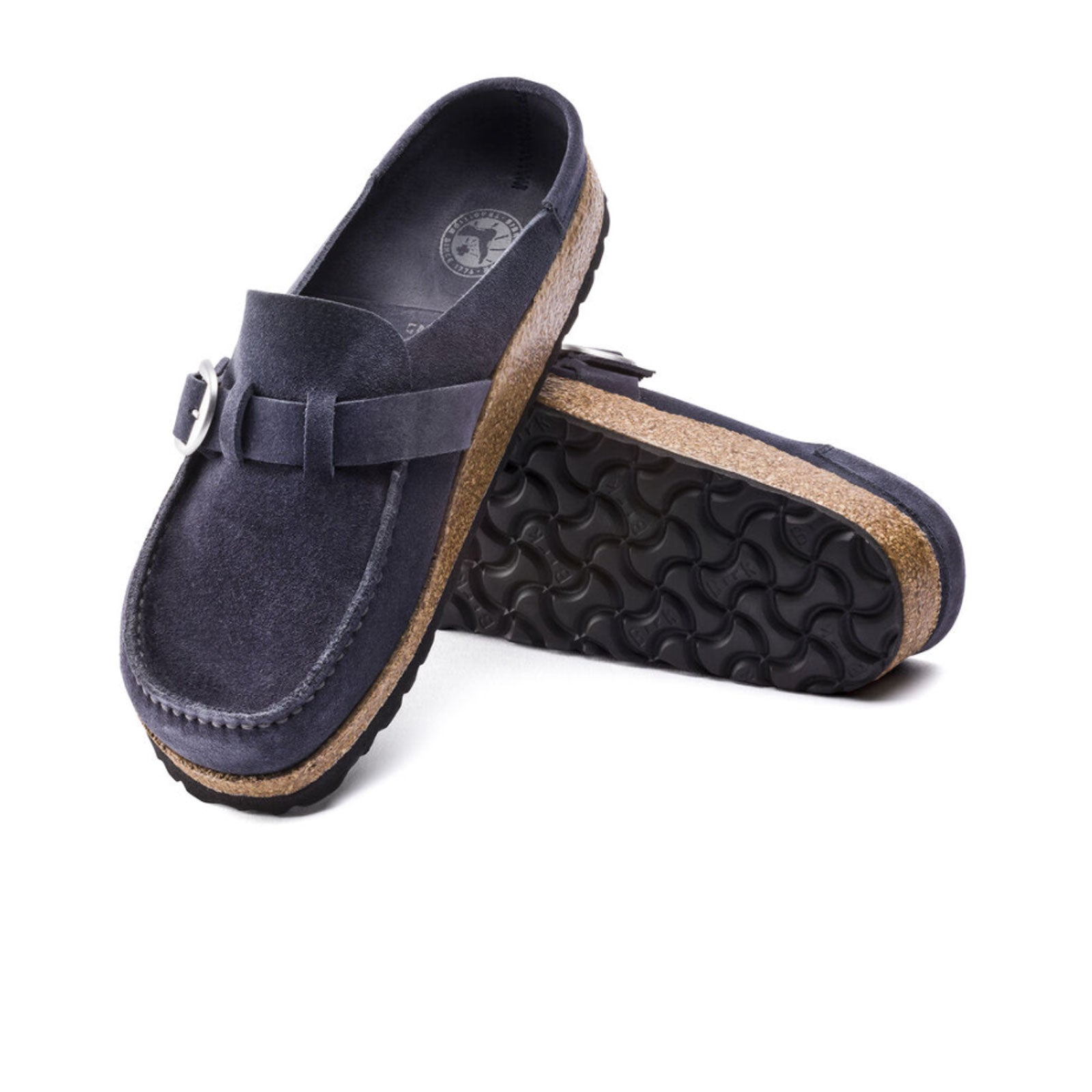 Birkenstock Buckley Narrow Clog for Women - Navy Suede Leather Comfortable Slip-On Shoes | Perfect for Casual Wear, Nursing, and Indoor/Outdoor Use