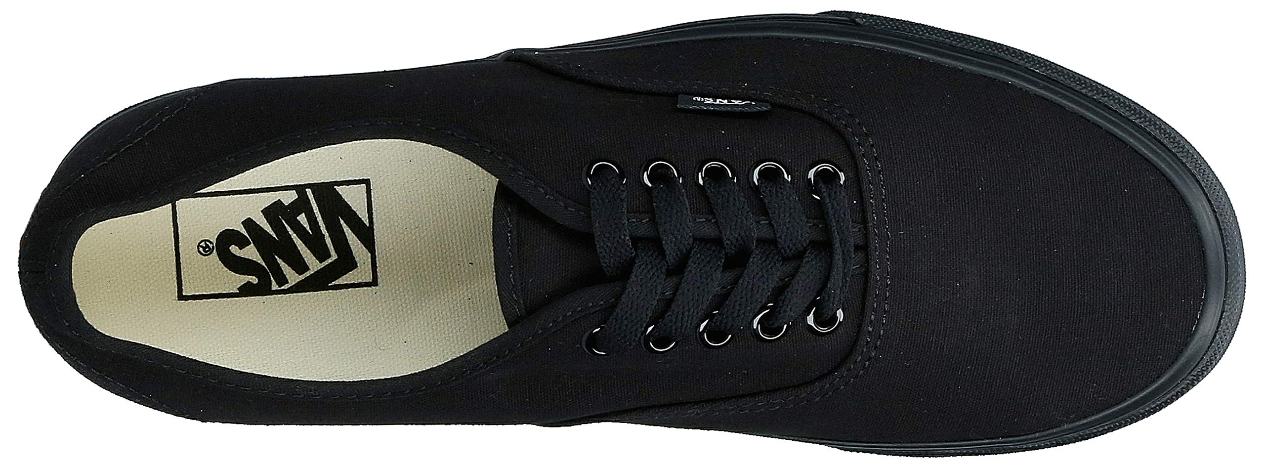 Vans Authentic Unisex Sneakers for Men & Women - Classic Black Canvas Low Top Shoes for Casual Wear, Skateboarding & Everyday Comfort