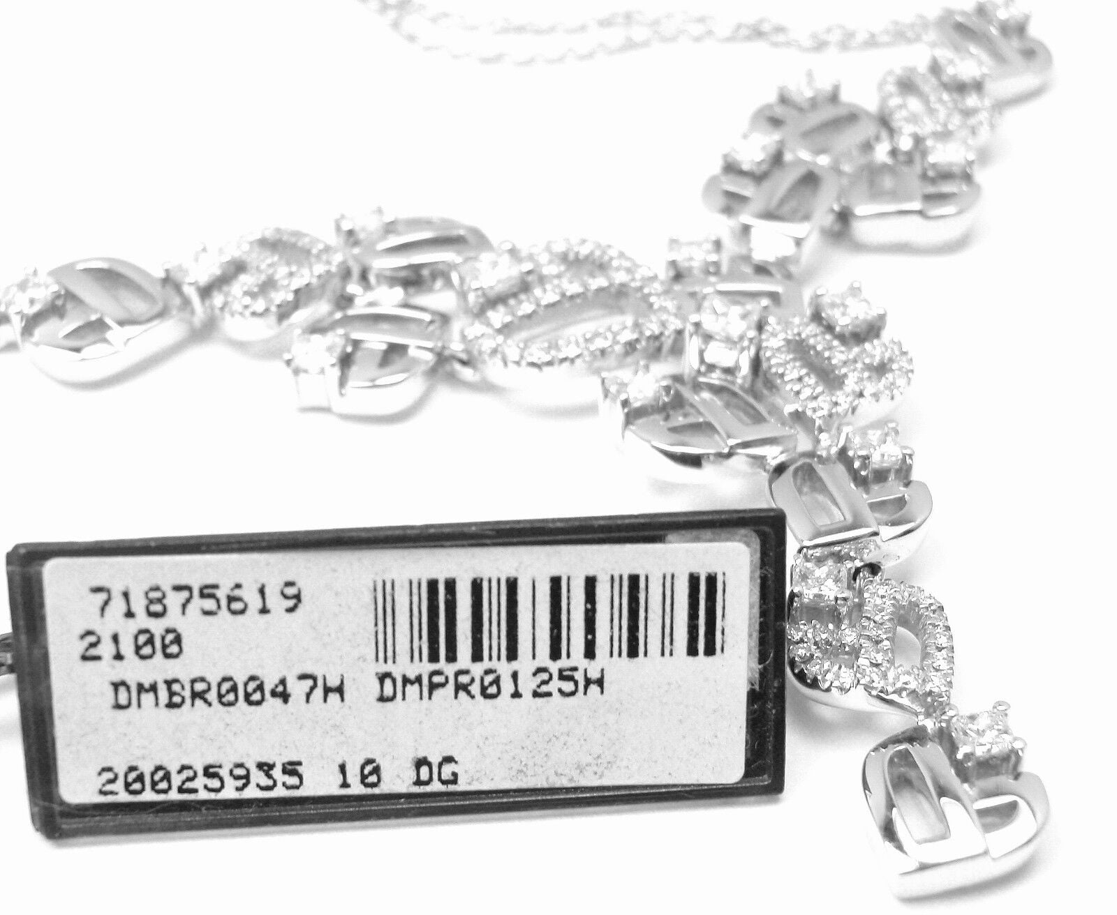 Authentic Damiani 18k White Gold Diamond Drop Necklace for Women | Elegant Pendant Jewelry Gift for Anniversary, Wedding & Special Occasions