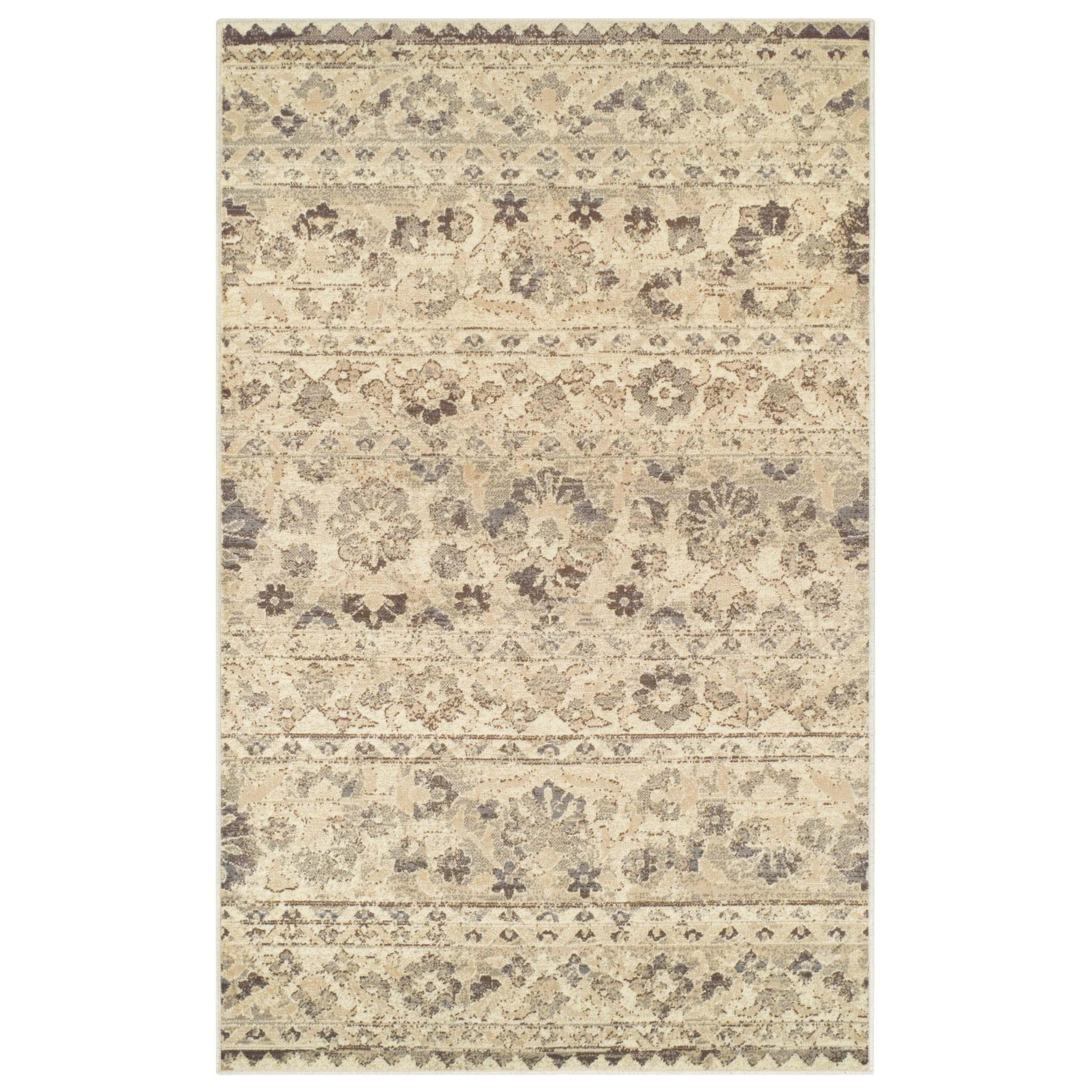 Stylish Fawn Abstract Floral Area Rug - Soft Non-Slip Indoor Runner Carpet for Living Room, Bedroom, Nursery | Boho Home Decor Accent