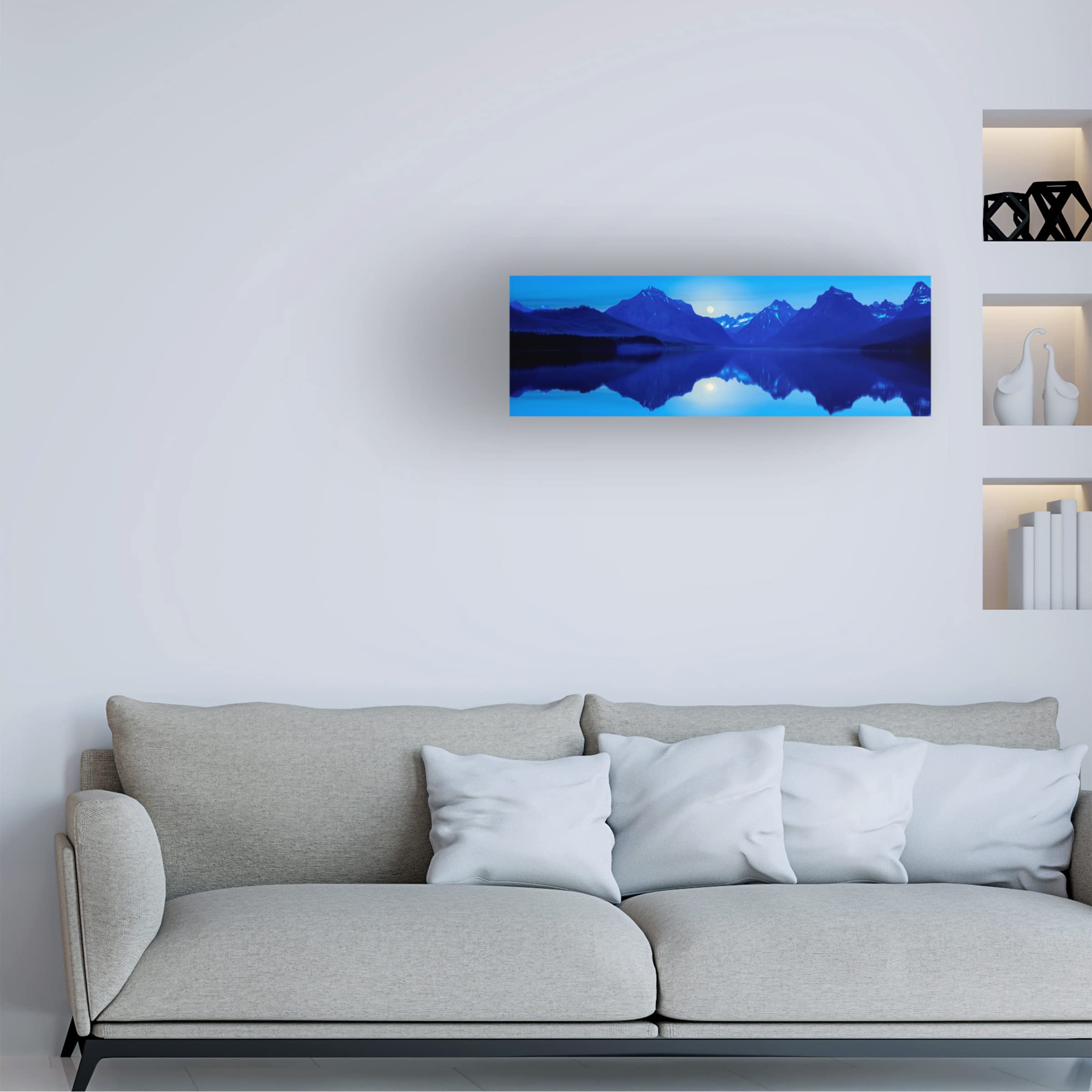 James McLoughlin 'Mountainscape Panorama I' Canvas Wall Art Print - Stunning Landscape Painting for Living Room, Bedroom & Office Decor