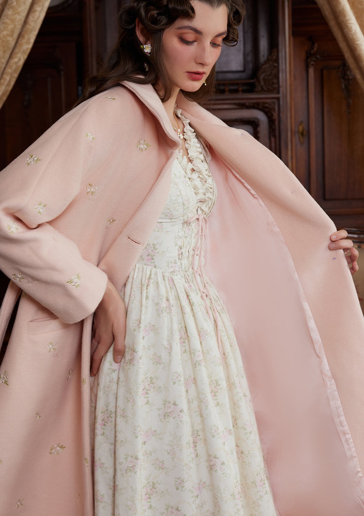 Eve's Manor Women's Floral Summer Dress - Elegant A-Line Midi Dress with Puff Sleeves for Casual Wear, Date Night & Beach Vacation