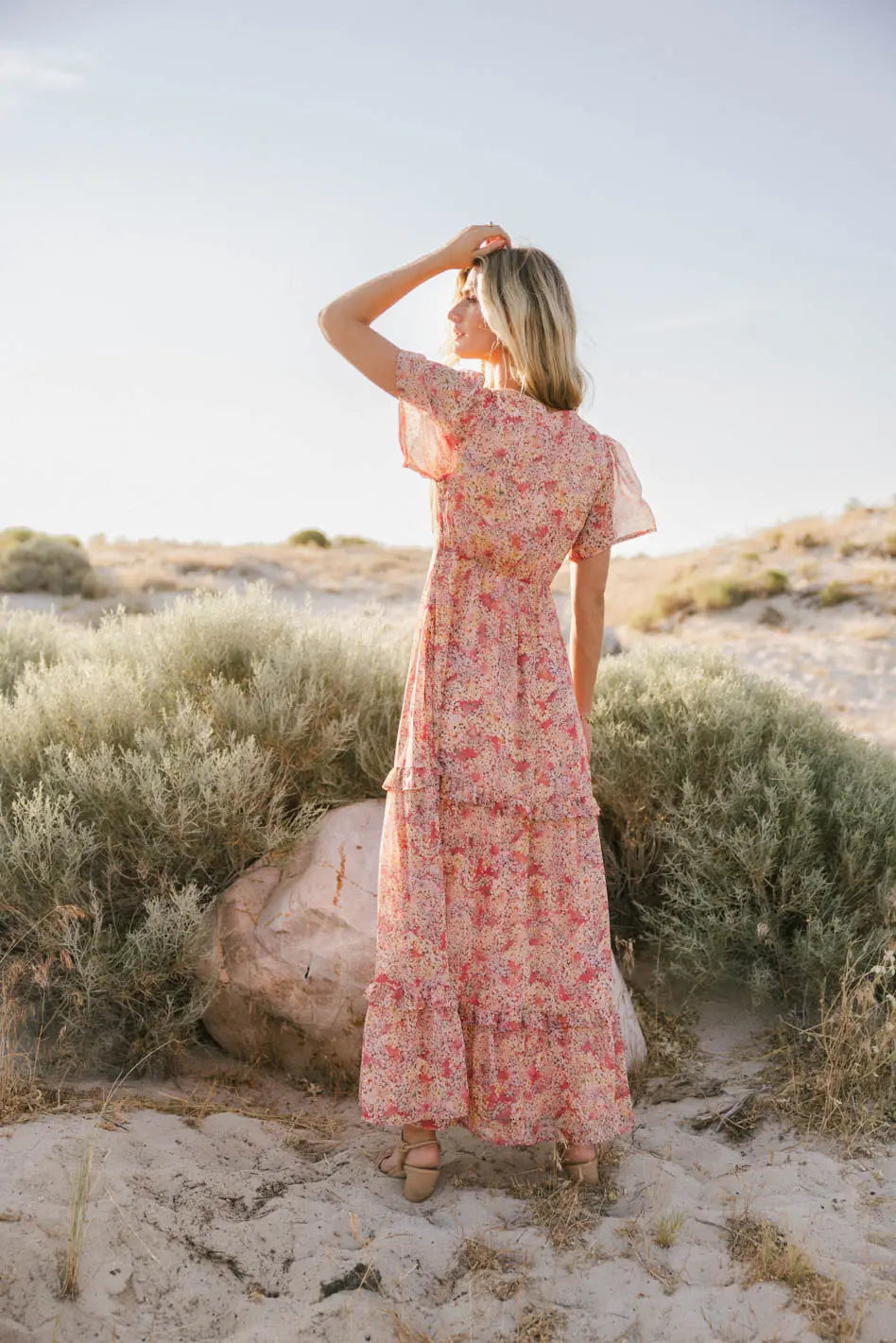 Elegant Red Floral Maxi Dress by Manoella | Women's Summer Boho Dress for Beach, Wedding & Vacation | FINAL SALE