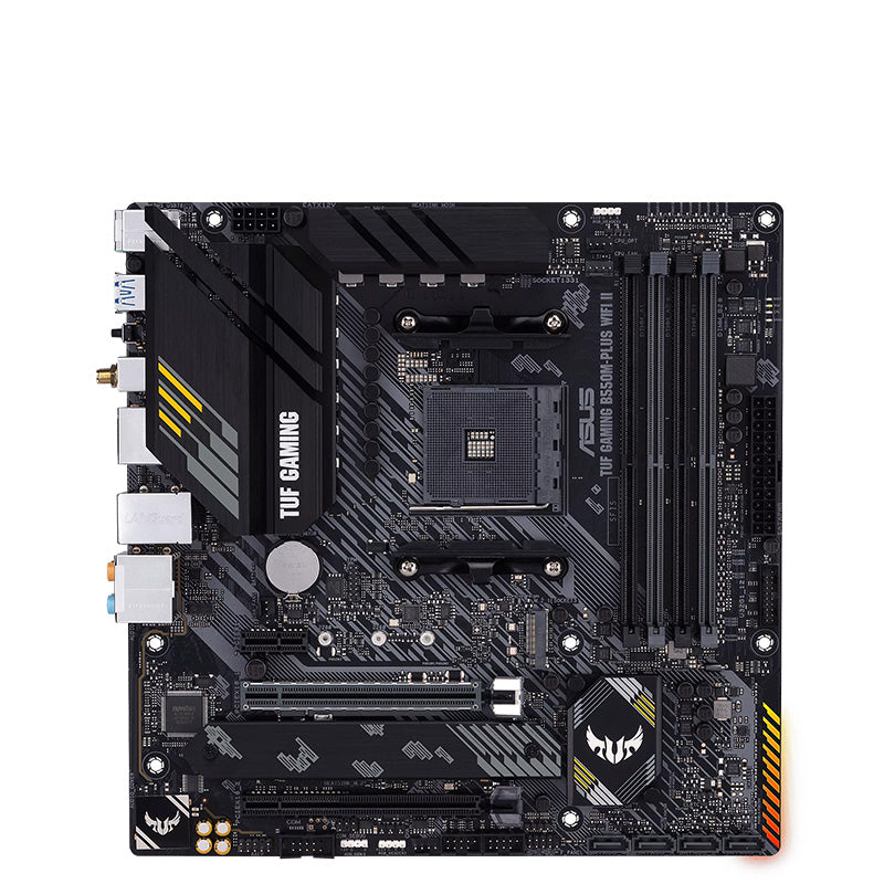 ASUS TUF GAMING B550M-PLUS WIFI II AMD AM4 mATX Motherboard with WiFi 6, PCIe 4.0, DDR4 - Perfect for Gaming PC Builds & Streaming Setups