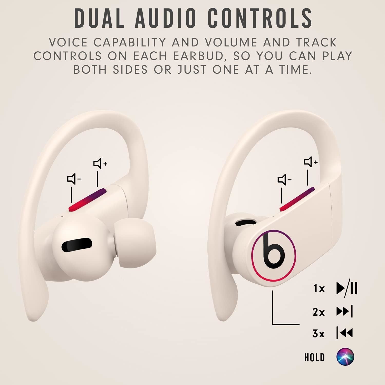 Beats Powerbeats Pro Wireless Bluetooth Sports Earphones - Ivory (MY5D2ZM/A) | Sweat-Resistant, Secure Fit for Running, Gym & Workouts | High-Quality Sound for Music & Calls