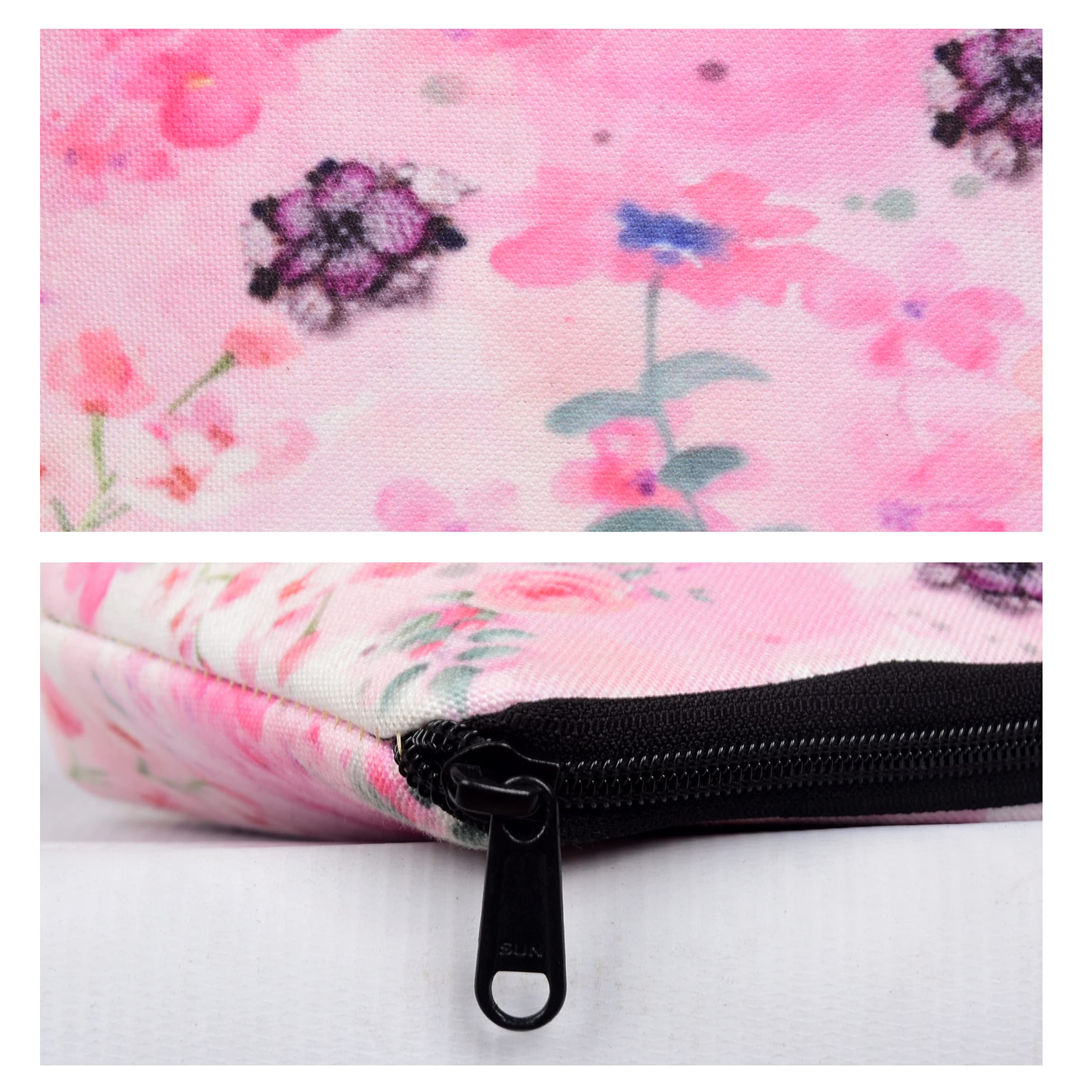 JELLIFY Pink Makeup Pouch for Women & Girls - Waterproof Canvas Cosmetic Bag with Recycled Lining - Perfect for Travel, Gym, and Everyday Essentials Storage