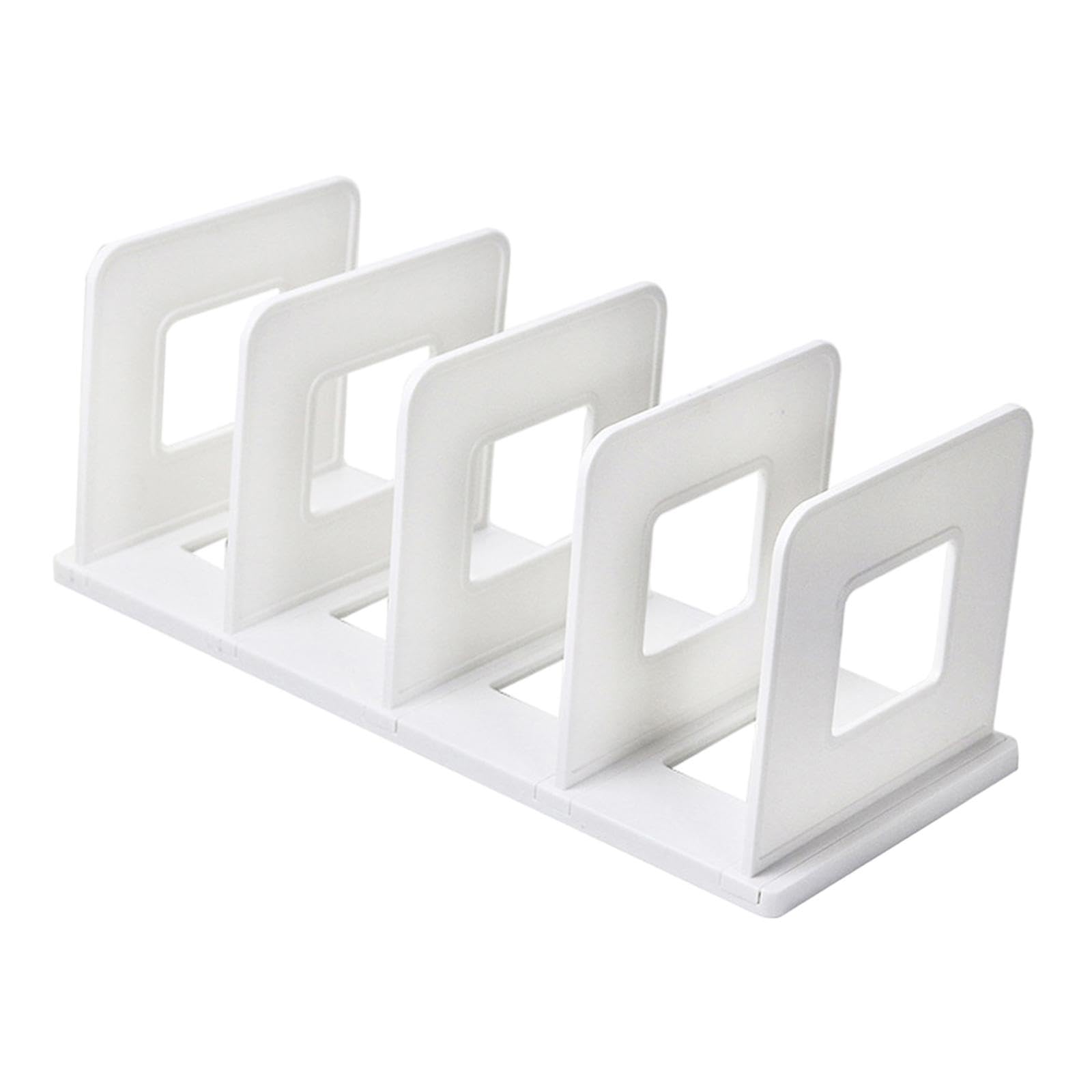 Desktop Book Organizer Stand - Adjustable Book Divider & Bookshelf Support for Office, Study Room - White | Perfect for Office Organization, Reading & File Storage