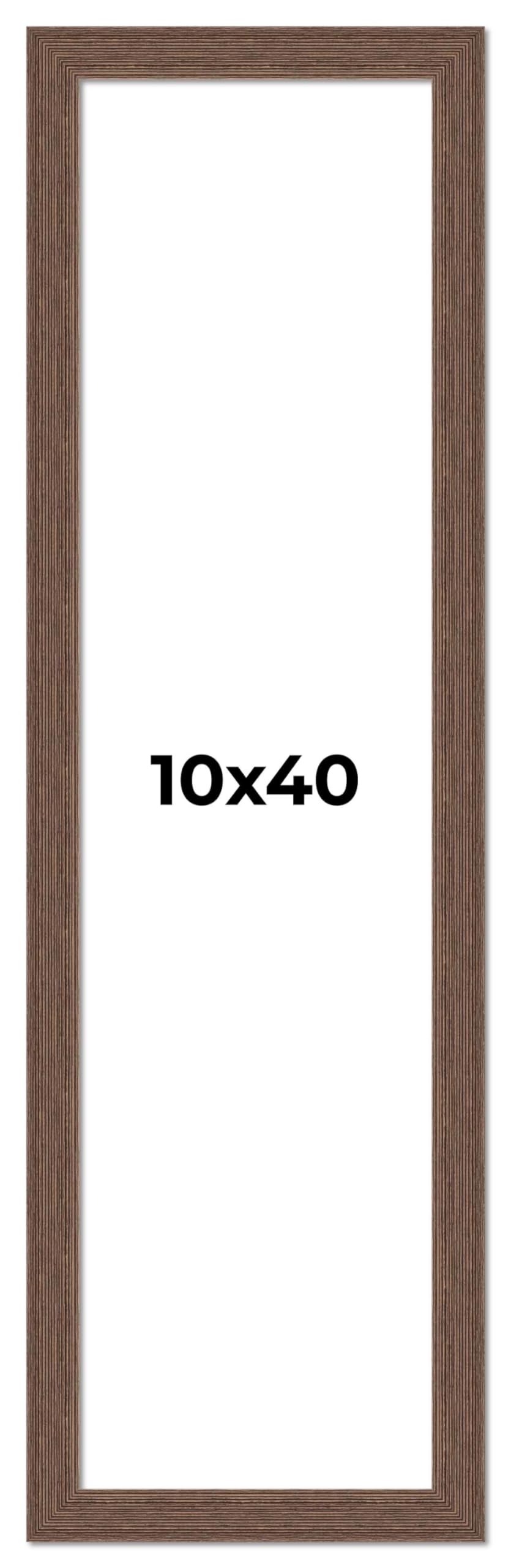 10x40 Brown Distressed Barnwood Picture Frame - Rustic Farmhouse Photo Frame with UV Acrylic Shatter Guard & Acid-Free Backing | Wall Decor, Living Room, Bedroom, Office, Wedding Photos
