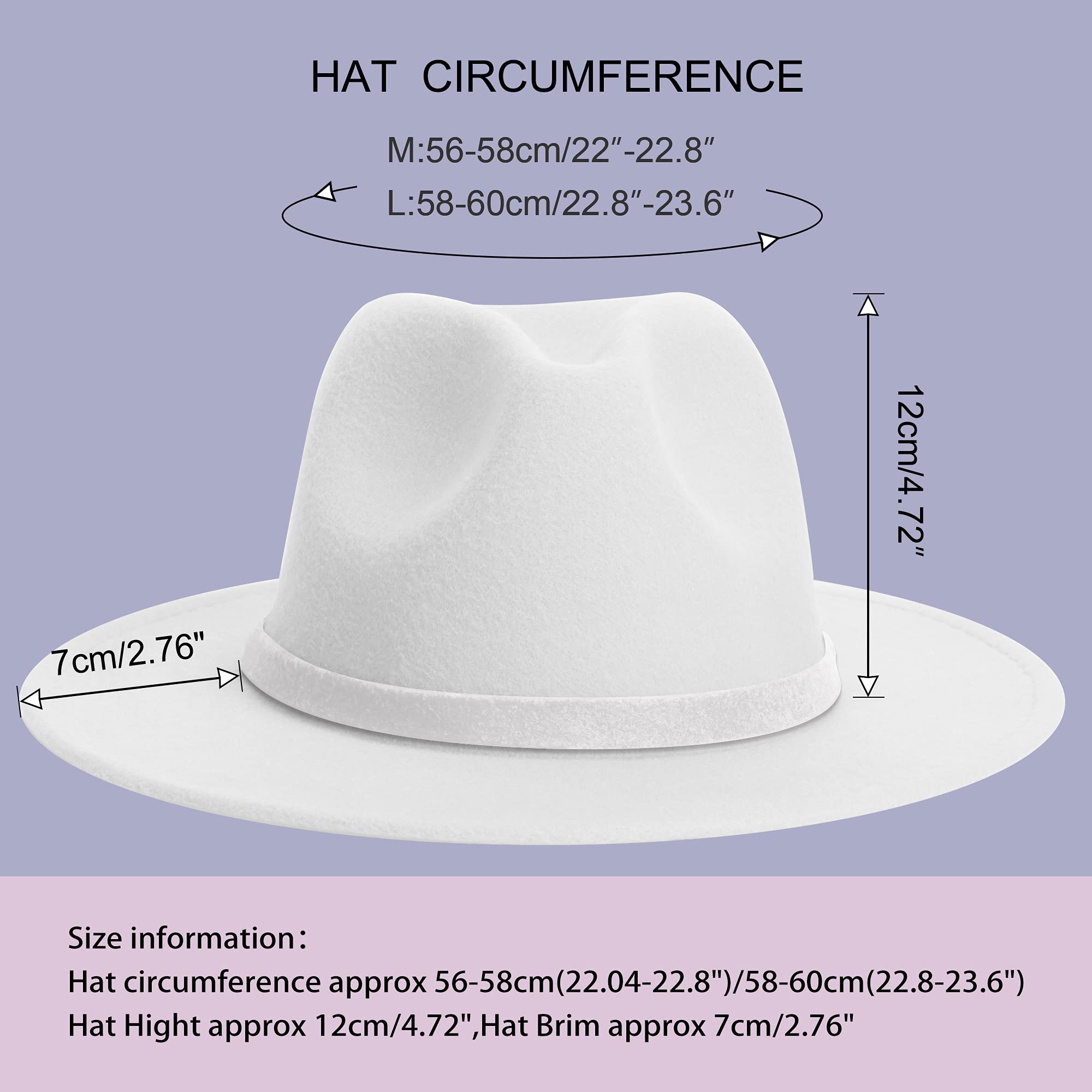 SAJUZEN Wide Brim Fedora Hat for Women & Men - Stylish Felt Hat with Adjustable Belt Buckle - Perfect for Outdoor, Travel, and Fashion Occasions