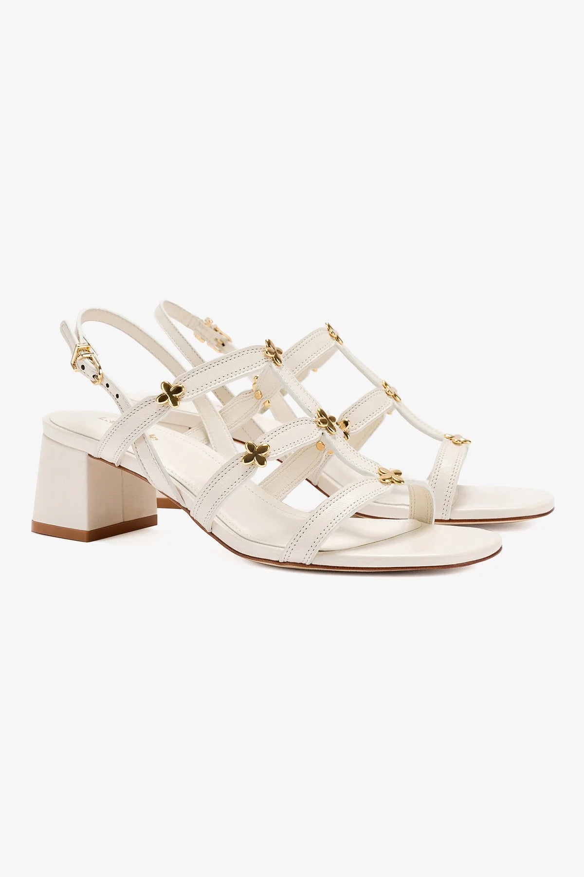 Harmony Block Sandal Women's Ivory Leather Comfortable Summer Sandals - Perfect for Beach, Vacation & Casual Outings