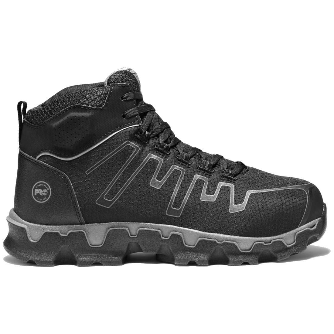 Powertrain Sport Alloy Toe Work Boots for Men - Black Safety Shoes for Construction, Warehouse & Industrial Work | Durable & Comfortable Work Boots
