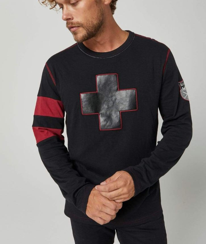 Men's Alp N Rock Helvetica Crew Neck Sweatshirt - Black | Comfortable Casual Pullover for Everyday Wear & Street Style Outfits