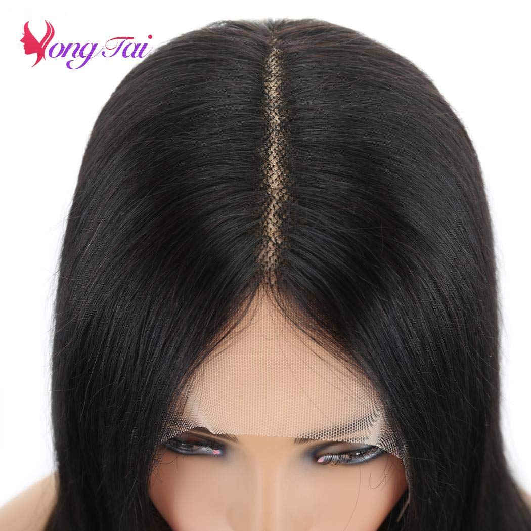 13x6 Transparent Straight Human Hair Wigs - T Part Lace Front Virgin Peruvian Hair Glueless Wig 150% Density 26 Inch Natural Black | Perfect for Daily Wear, Cosplay & Special Occasions