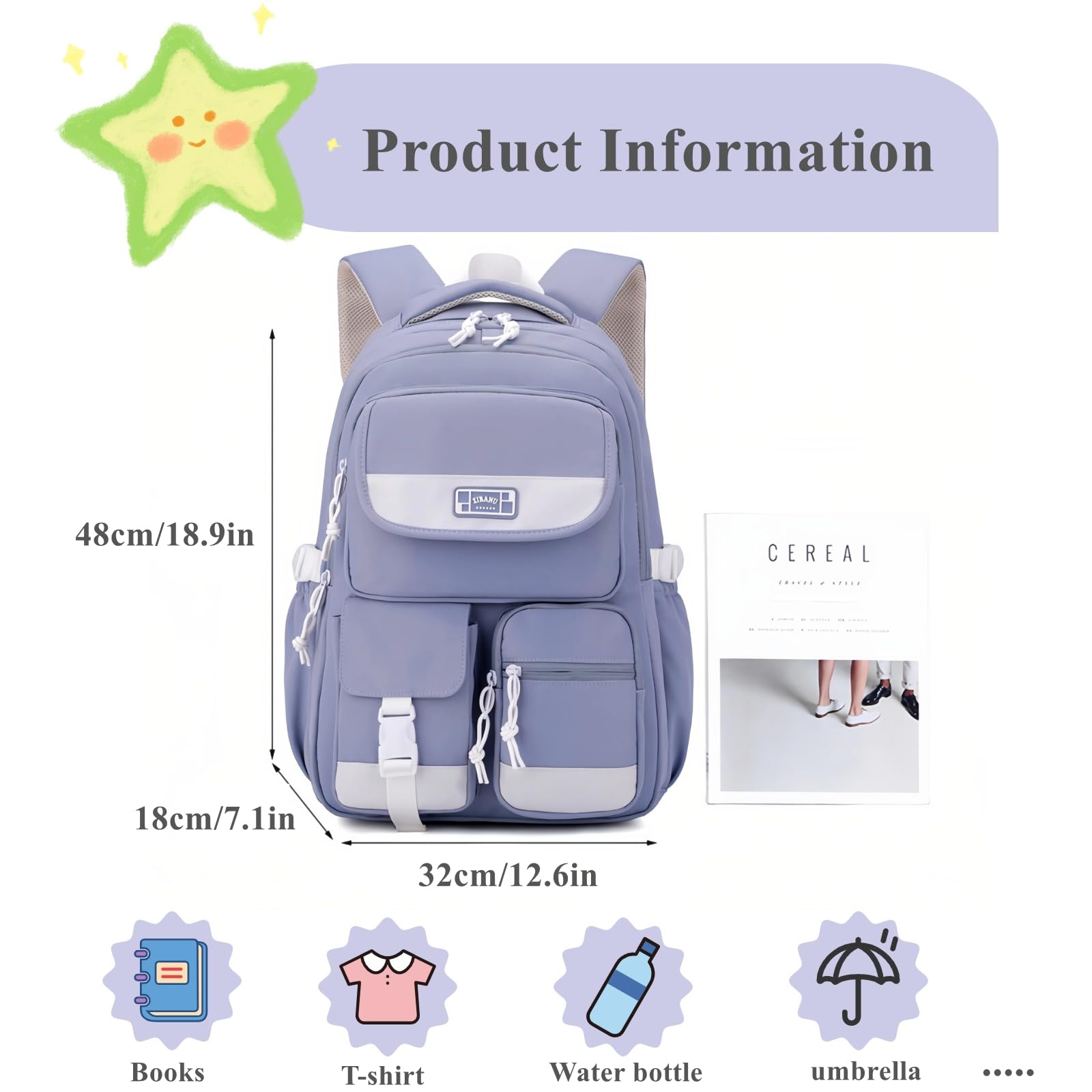 Stylish Kids Backpack for Girls & Boys - Lightweight School Bookbag for Elementary & Middle School Students - Perfect for Daily Use, Travel & Outdoor Activities